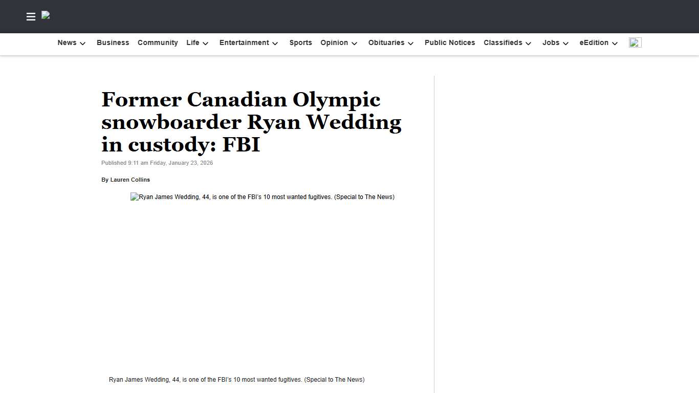 Former Canadian Olympic snowboarder Ryan Wedding in custody: FBI Grand Forks Gazette